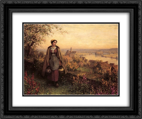 Springtime 24x20 Black Ornate Wood Framed Art Print Poster with Double Matting by Knight, Daniel Ridgway