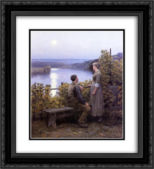 Summer Evening 20x22 Black Ornate Wood Framed Art Print Poster with Double Matting by Knight, Daniel Ridgway