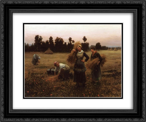 The Harvesters 24x20 Black Ornate Wood Framed Art Print Poster with Double Matting by Knight, Daniel Ridgway