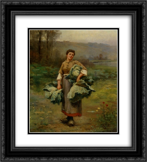 Elise 20x22 Black Ornate Wood Framed Art Print Poster with Double Matting by Knight, Daniel Ridgway