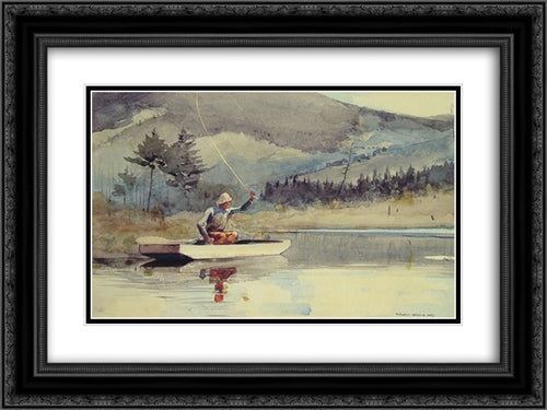 A Quiet Pool on a Sunny Day 24x18 Black Ornate Wood Framed Art Print Poster with Double Matting by Homer, Winslow