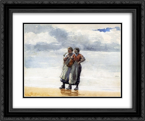 Daughters of the Sea 24x20 Black Ornate Wood Framed Art Print Poster with Double Matting by Homer, Winslow