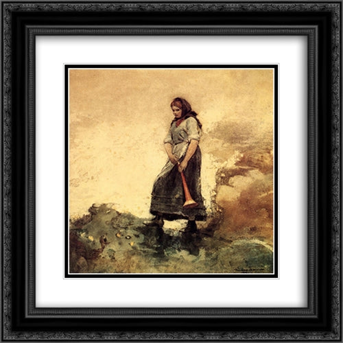 Daughter of the Coast Guard 20x20 Black Ornate Wood Framed Art Print Poster with Double Matting by Homer, Winslow