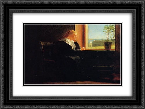 Looking out to Sea 24x18 Black Ornate Wood Framed Art Print Poster with Double Matting by Homer, Winslow