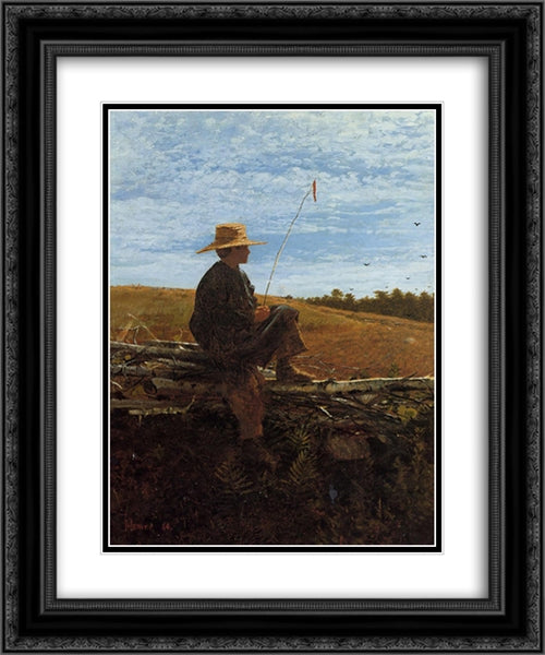 On Guard 20x24 Black Ornate Wood Framed Art Print Poster with Double Matting by Homer, Winslow