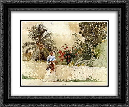 On the Way to the Bahamas 24x20 Black Ornate Wood Framed Art Print Poster with Double Matting by Homer, Winslow