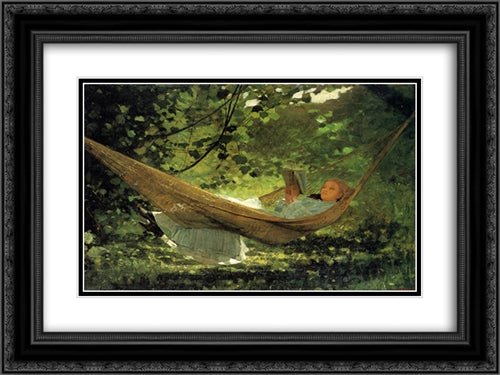 Sunlight and Shadow 24x18 Black Ornate Wood Framed Art Print Poster with Double Matting by Homer, Winslow