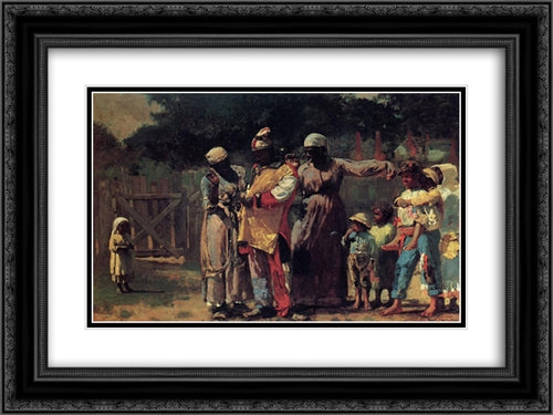 The Carnival 24x18 Black Ornate Wood Framed Art Print Poster with Double Matting by Homer, Winslow