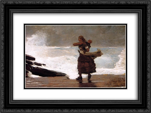 The Gale 24x18 Black Ornate Wood Framed Art Print Poster with Double Matting by Homer, Winslow