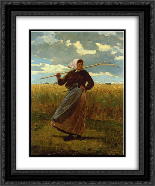 The Return of the Gleaner 20x24 Black Ornate Wood Framed Art Print Poster with Double Matting by Homer, Winslow