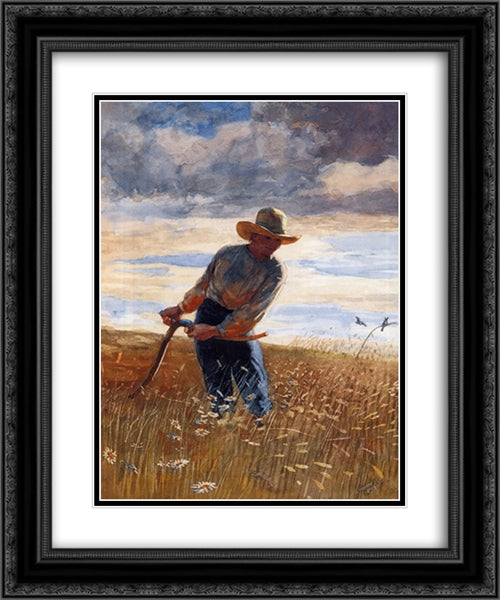 The Reaper 20x24 Black Ornate Wood Framed Art Print Poster with Double Matting by Homer, Winslow