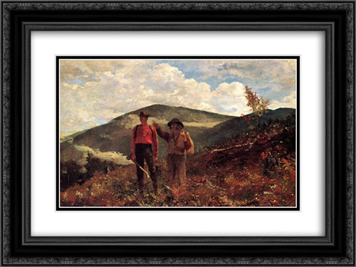 The Two Guides 24x18 Black Ornate Wood Framed Art Print Poster with Double Matting by Homer, Winslow