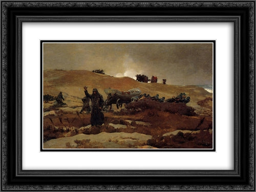 The Wreck 24x18 Black Ornate Wood Framed Art Print Poster with Double Matting by Homer, Winslow