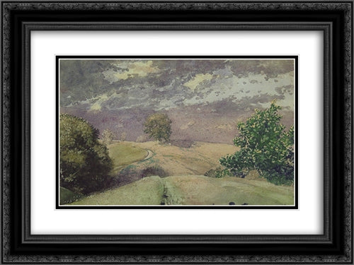 Autumn, Mountainville, New York 24x18 Black Ornate Wood Framed Art Print Poster with Double Matting by Homer, Winslow