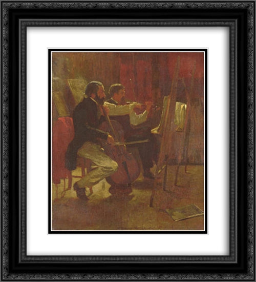 The Studio 20x22 Black Ornate Wood Framed Art Print Poster with Double Matting by Homer, Winslow