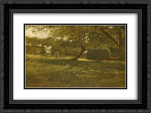 Harvest Scene 24x18 Black Ornate Wood Framed Art Print Poster with Double Matting by Homer, Winslow