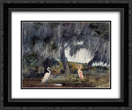 At Tampa 24x20 Black Ornate Wood Framed Art Print Poster with Double Matting by Homer, Winslow