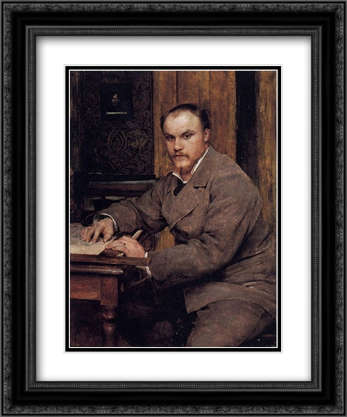 Portrait 20x24 Black Ornate Wood Framed Art Print Poster with Double Matting by Bastien Lepage, Jules