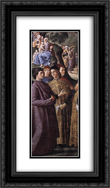 Baptism of Christ [detail: 2] 14x24 Black Ornate Wood Framed Art Print Poster with Double Matting by Perugino, Pietro