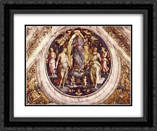 Christ in his Glory 24x20 Black Ornate Wood Framed Art Print Poster with Double Matting by Perugino, Pietro