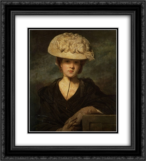Portrait of Miss Hickey 20x22 Black Ornate Wood Framed Art Print Poster with Double Matting by Reynolds, Joshua