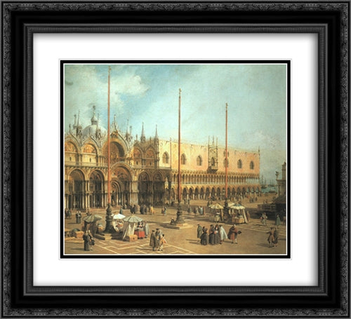 Piazza San Marco ' Looking Southeast 22x20 Black Ornate Wood Framed Art Print Poster with Double Matting by Canaletto