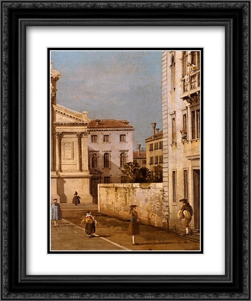 S. Francesco Della Vigna: Church And Campo 20x24 Black Ornate Wood Framed Art Print Poster with Double Matting by Canaletto