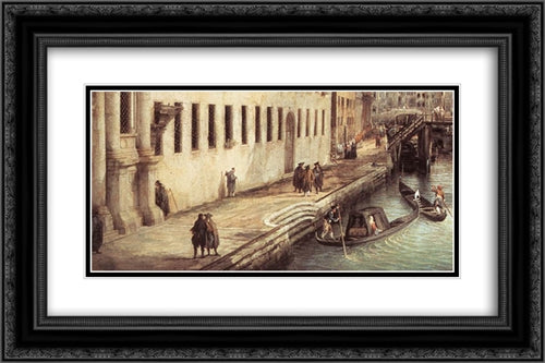 Rio dei Mendicanti (detail) 24x16 Black Ornate Wood Framed Art Print Poster with Double Matting by Canaletto