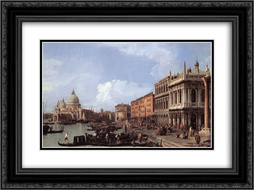 The Molo: Looking West 24x18 Black Ornate Wood Framed Art Print Poster with Double Matting by Canaletto