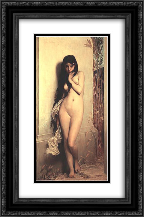 La Cigale [detail #1] 16x24 Black Ornate Wood Framed Art Print Poster with Double Matting by Lefebvre, Jules Joseph