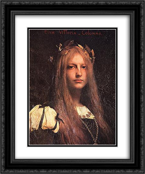 Diva Vittoria Colonna 20x24 Black Ornate Wood Framed Art Print Poster with Double Matting by Lefebvre, Jules Joseph