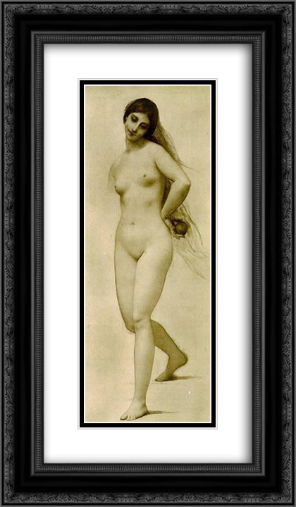 Eve 14x24 Black Ornate Wood Framed Art Print Poster with Double Matting by Lefebvre, Jules Joseph