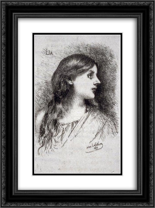 Lia 18x24 Black Ornate Wood Framed Art Print Poster with Double Matting by Lefebvre, Jules Joseph