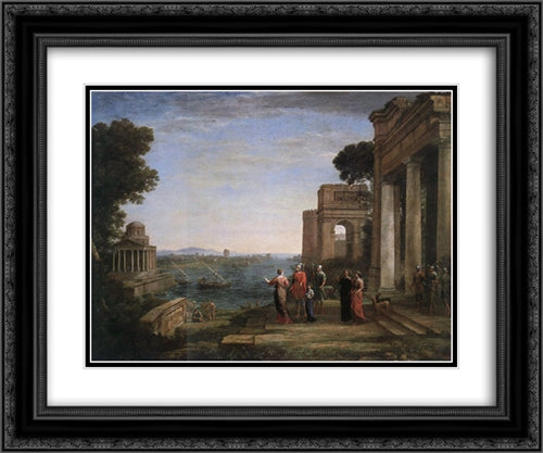 Aeneas' Farewell to Dido in Carthage 24x20 Black Ornate Wood Framed Art Print Poster with Double Matting by Lorrain, Claude