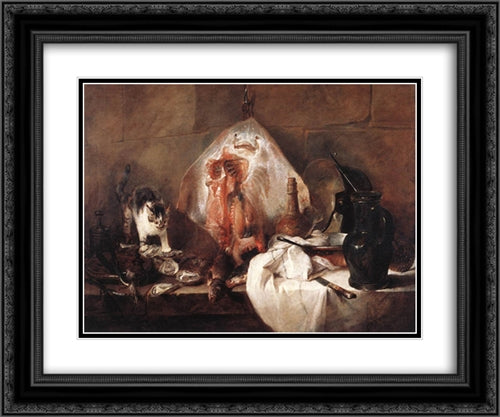 The Ray 24x20 Black Ornate Wood Framed Art Print Poster with Double Matting by Chardin, Jean Baptiste Simeon