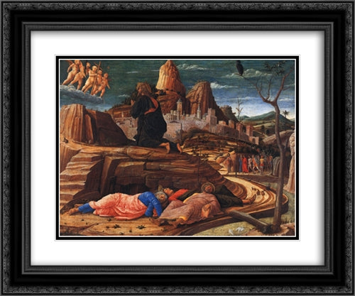 Agony in the Garden 24x20 Black Ornate Wood Framed Art Print Poster with Double Matting by Mantegna, Andrea