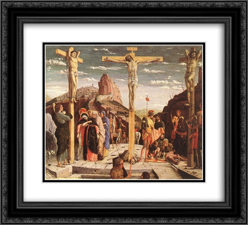 Crucifixion 22x20 Black Ornate Wood Framed Art Print Poster with Double Matting by Mantegna, Andrea