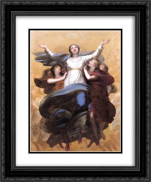 L'Assomption de la Vierge 20x24 Black Ornate Wood Framed Art Print Poster with Double Matting by Prud'hon, Pierre Paul