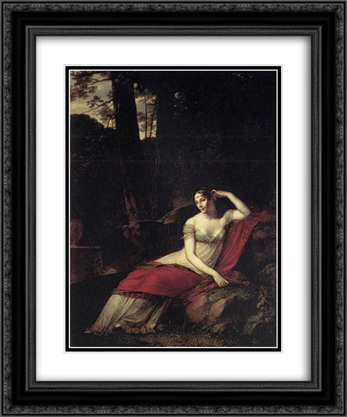 Empress Josephine 20x24 Black Ornate Wood Framed Art Print Poster with Double Matting by Prud'hon, Pierre Paul