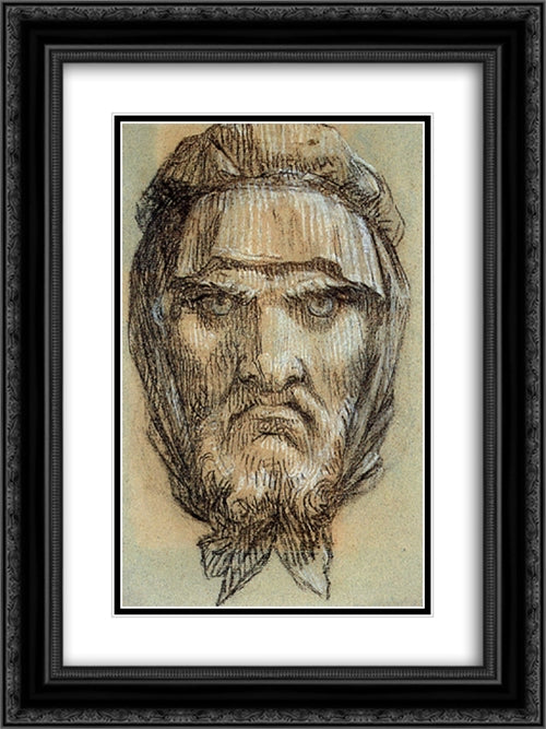 Portrait of a Man 18x24 Black Ornate Wood Framed Art Print Poster with Double Matting by Prud'hon, Pierre Paul