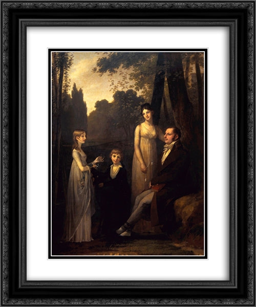 The Schimmelpenninck Family 20x24 Black Ornate Wood Framed Art Print Poster with Double Matting by Prud'hon, Pierre Paul