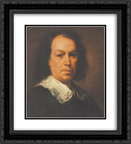 Self'Portrait 20x22 Black Ornate Wood Framed Art Print Poster with Double Matting by Murillo, Bartolome Esteban