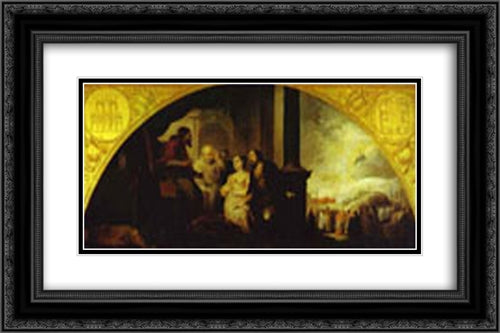 Patrician John Reveals his Dream to Pope Liberius 24x16 Black Ornate Wood Framed Art Print Poster with Double Matting by Murillo, Bartolome Esteban