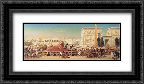 Israel in Egypt 24x14 Black Ornate Wood Framed Art Print Poster with Double Matting by Poynter, Edward John