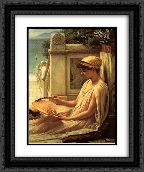 On the Terrace 20x24 Black Ornate Wood Framed Art Print Poster with Double Matting by Poynter, Edward John