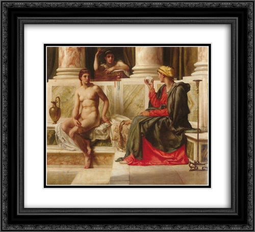 The fortune teller 22x20 Black Ornate Wood Framed Art Print Poster with Double Matting by Poynter, Edward John