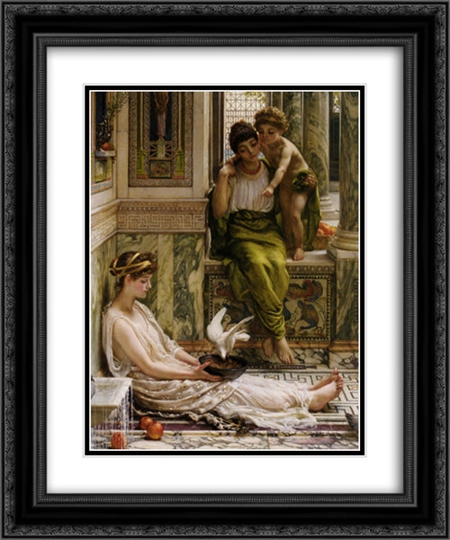 A Corner of the Villa 20x24 Black Ornate Wood Framed Art Print Poster with Double Matting by Poynter, Edward John