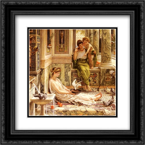 Corner Of The Villa 20x20 Black Ornate Wood Framed Art Print Poster with Double Matting by Poynter, Edward John