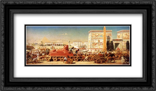 Israel In Egypt 24x14 Black Ornate Wood Framed Art Print Poster with Double Matting by Poynter, Edward John