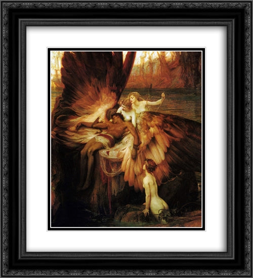 Lament for Icarus 20x22 Black Ornate Wood Framed Art Print Poster with Double Matting by Draper, Herbert James Draper